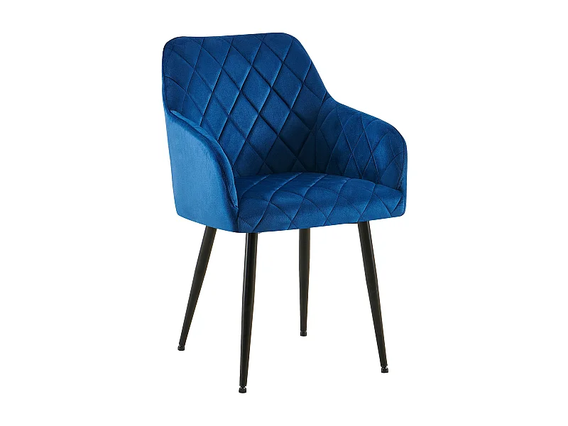 chaises avec accoudoirs - Velours - Bleu foncé - Monett