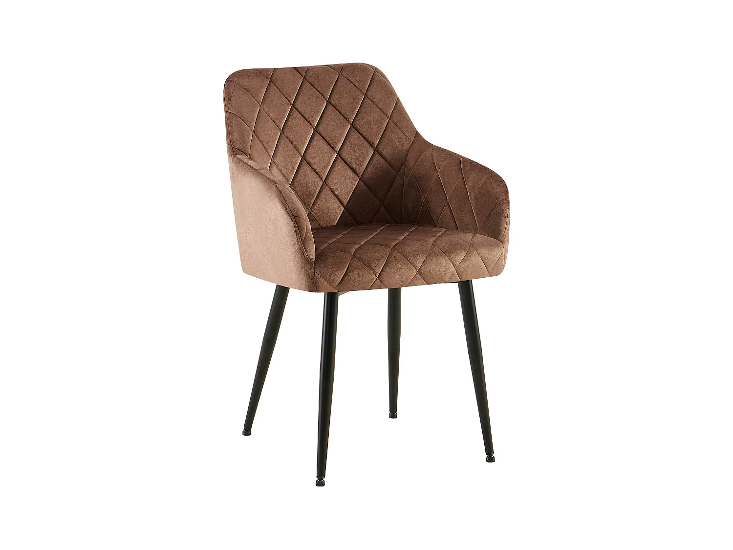 chaises avec accoudoirs - Velours - Marron - Monett