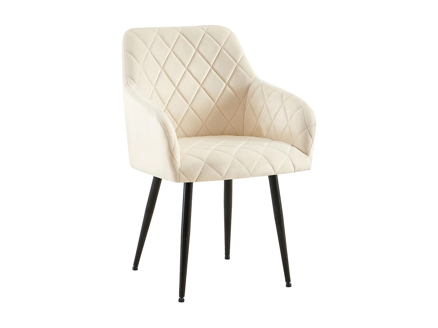 chaises avec accoudoirs - Velours - Crème - Monett