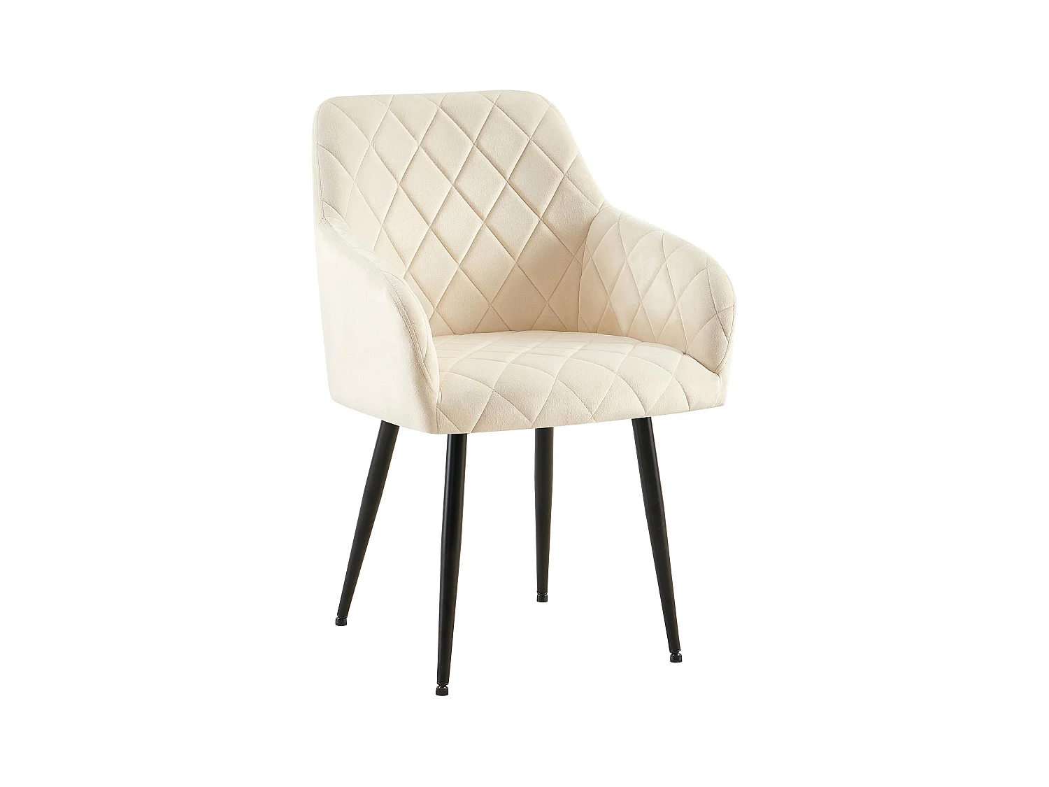 chaises avec accoudoirs - Velours - Crème - Monett