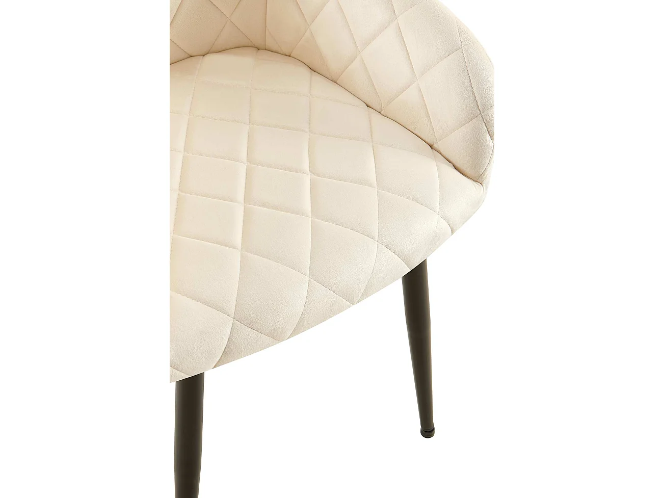 chaises avec accoudoirs - Velours - Crème - Monett