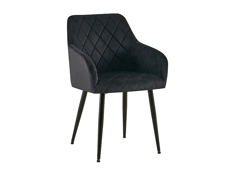 chaises avec accoudoirs - Velours - Noir - Monett