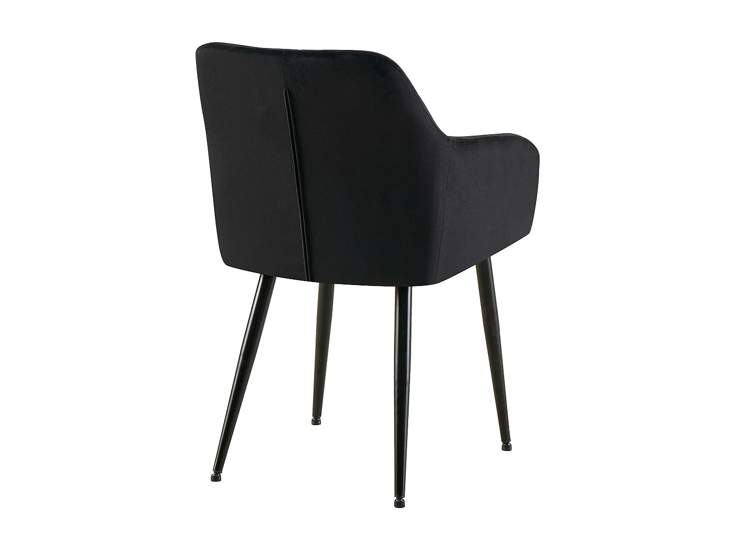 chaises avec accoudoirs - Velours - Noir - Monett