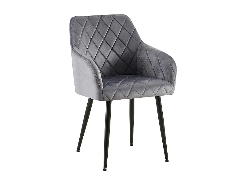 chaises avec accoudoirs - Velours - Gris foncé - Monett