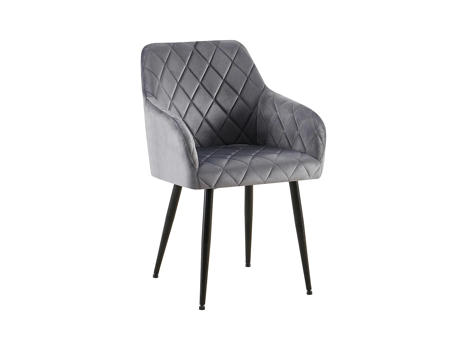 chaises avec accoudoirs - Velours - Gris foncé - Monett