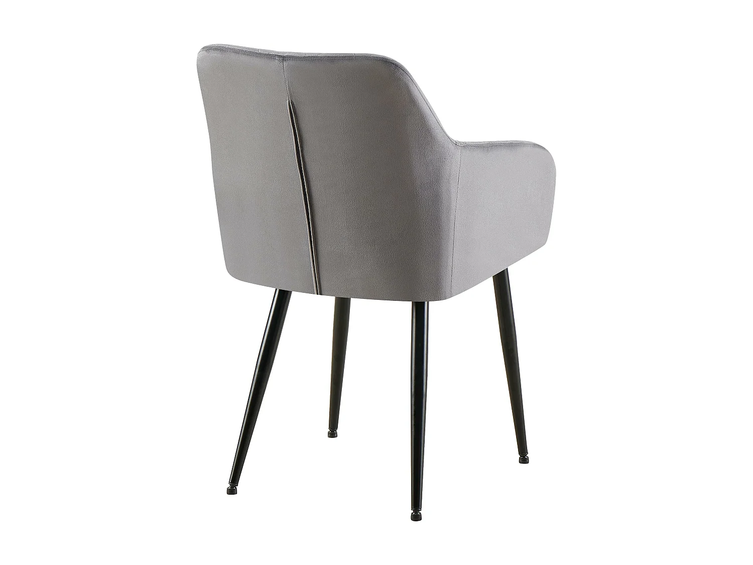 chaises avec accoudoirs - Velours - Gris foncé - Monett