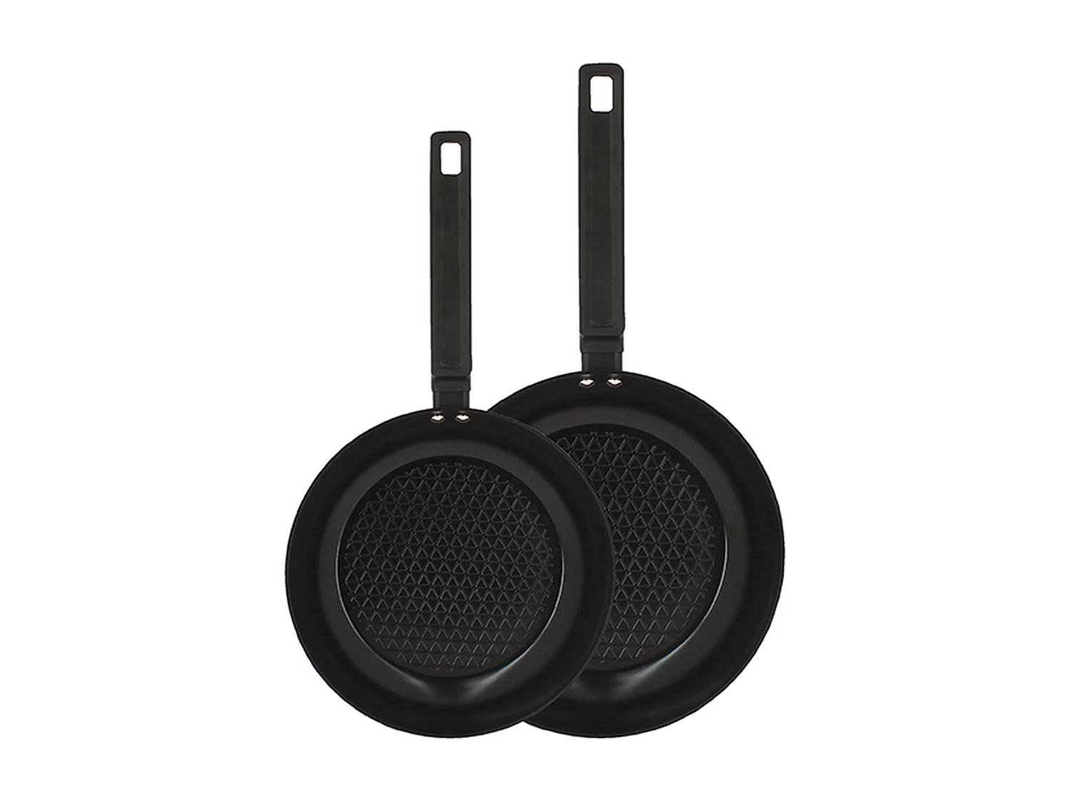 Menastyl - Lot 2 Poeles 24 Et 28cm En Aluminium Noir Induction