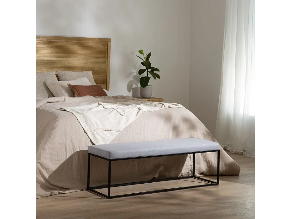 Banc tapissé Gris 120x42