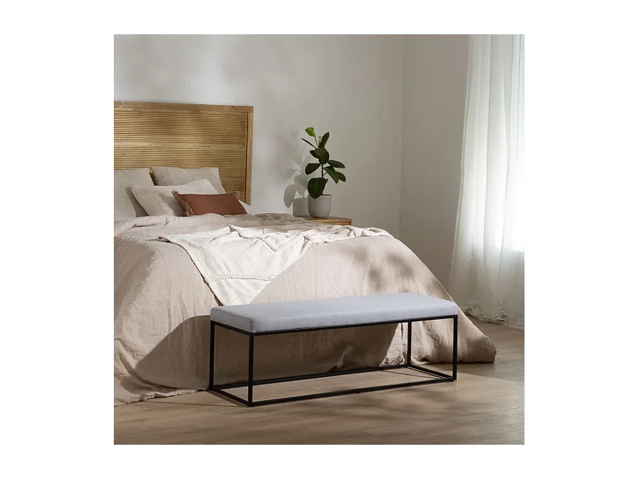 Banc tapissé Gris 120x42