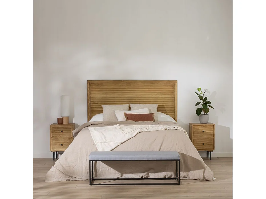 Banc tapissé Gris 120x42