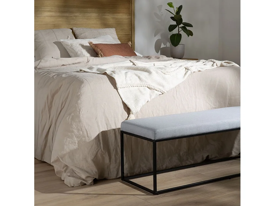 Banc tapissé Gris 120x42