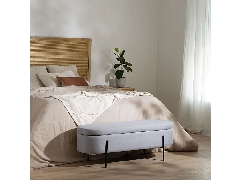 Banc tapissé Gris 120x42