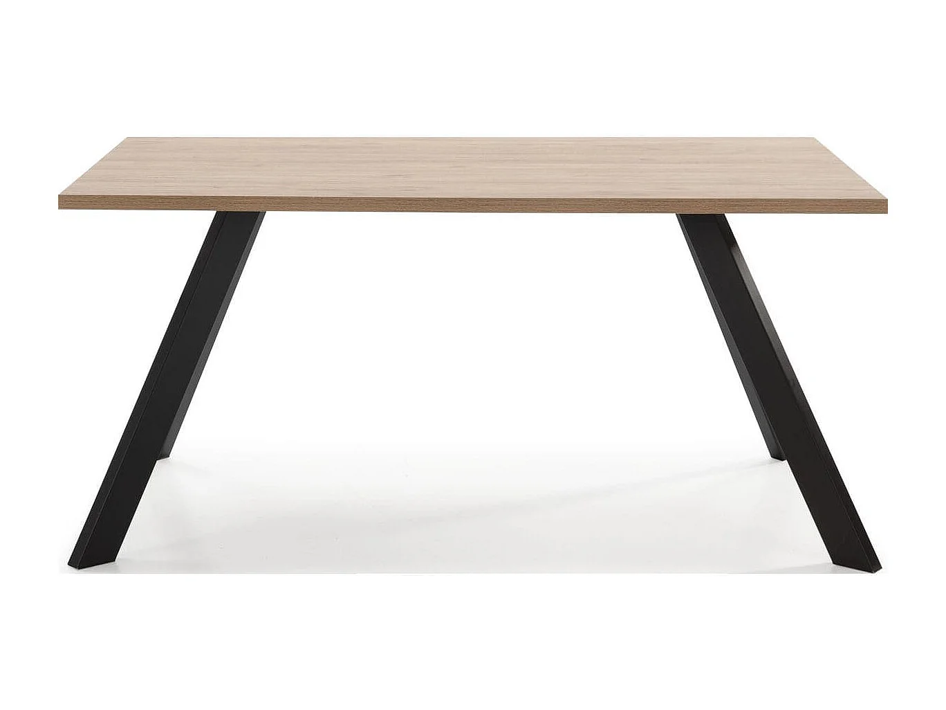 Table à manger rectangulaire effet bois et noir 6 personnes 160 cm - Zack