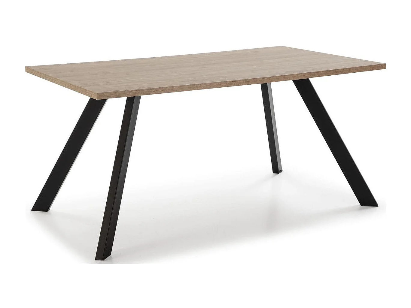 Table à manger rectangulaire effet bois et noir 6 personnes 160 cm - Zack