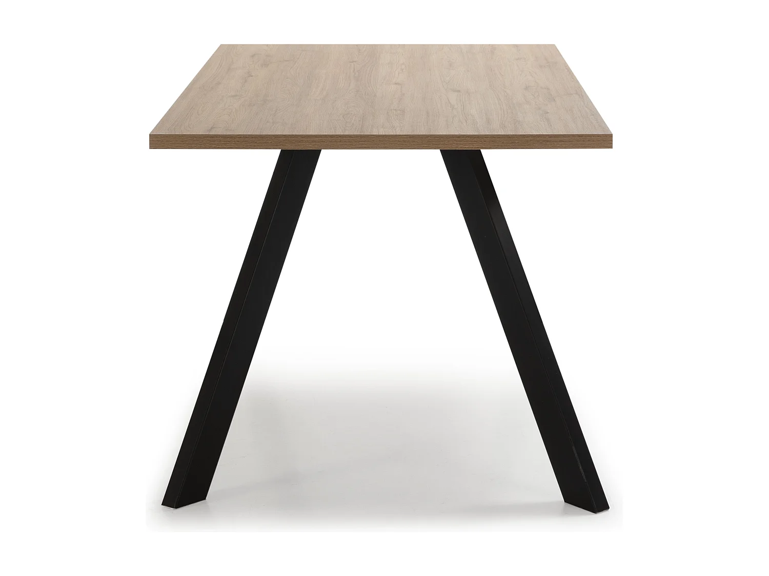 Table à manger rectangulaire effet bois et noir 6 personnes 160 cm - Zack