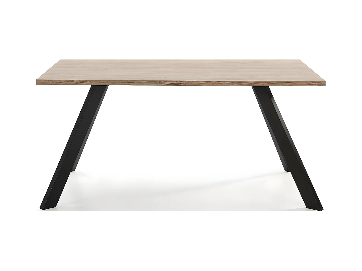 Table à manger rectangulaire effet bois et noir 6 personnes 160 cm - Zack
