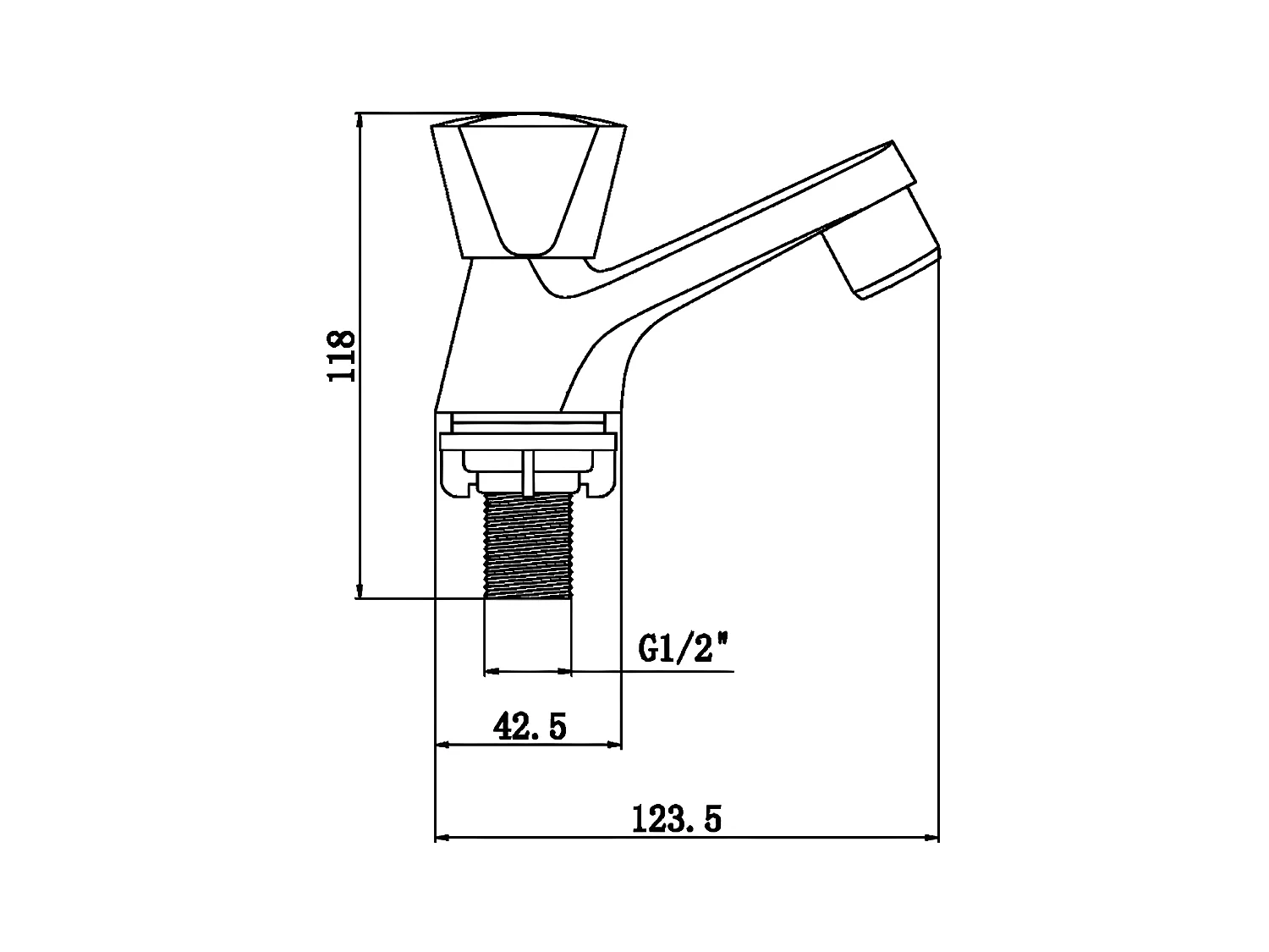 Target grifo de lavabo cromo agua fría Essebagno