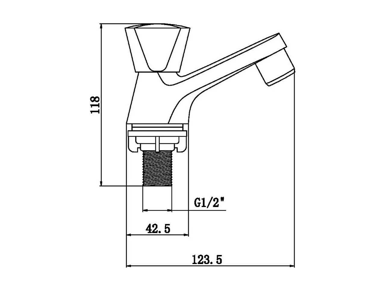 Target grifo de lavabo cromo agua fría Essebagno