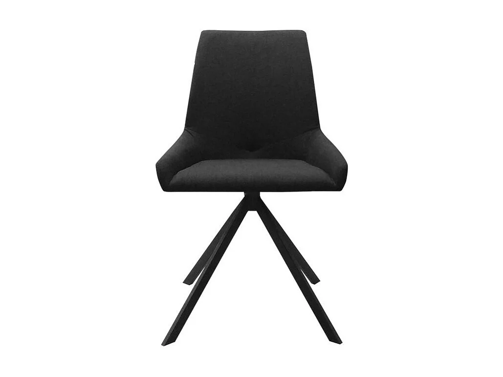 Chaise style industriel en tissu et pieds en bois massif noir Ross - Lot de 2