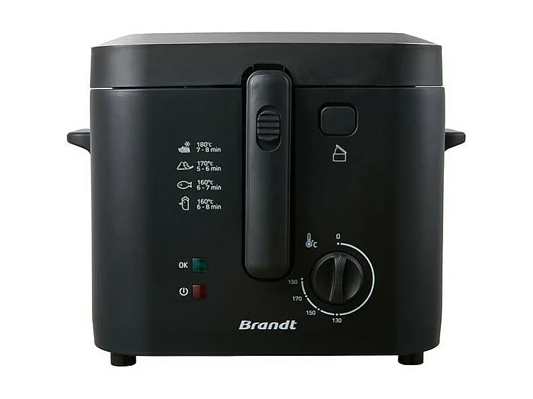 FRITEUSE CLASSIQUE 1600W 2,5L 900GR TH° HUBLOT COUVERCLE DEMONTABLE BRANDT - FRI25X2