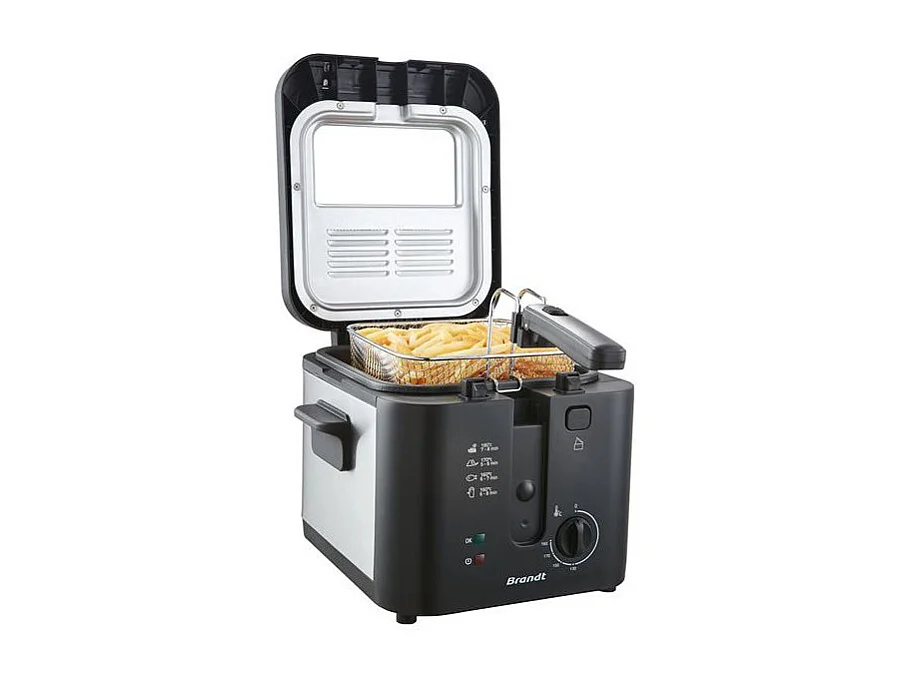 FRITEUSE CLASSIQUE 1600W 2,5L 900GR TH° HUBLOT COUVERCLE DEMONTABLE BRANDT - FRI25X2