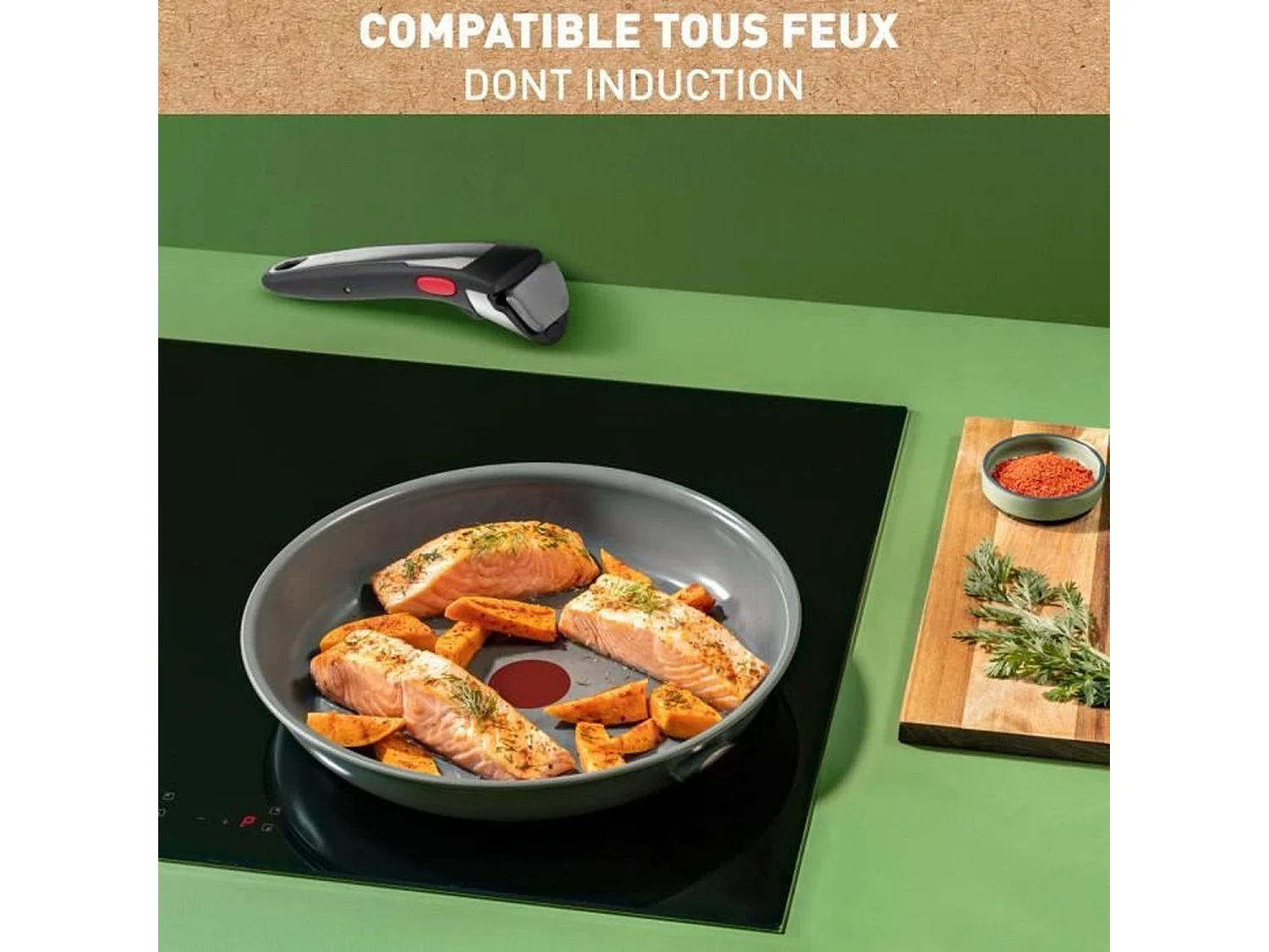 Poele TEFAL INGENIO RENEW Lot de 3 pcs, Induction, Revetement céramique antiadhésif, Sans PFOA, Fabriquée en France L2619102
