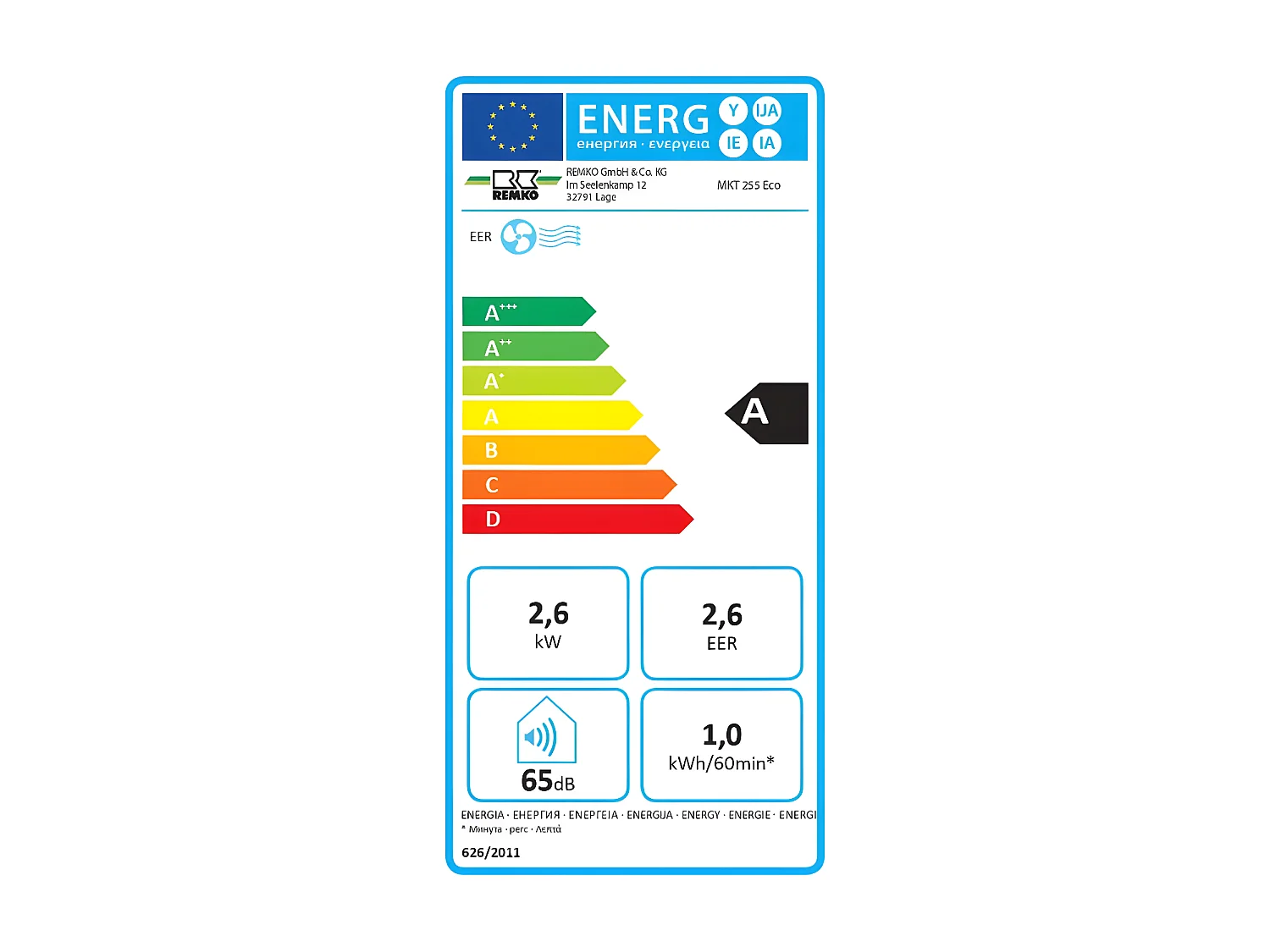 Climatiseur MKT 255 Eco 2,6 kW Blanc Remko