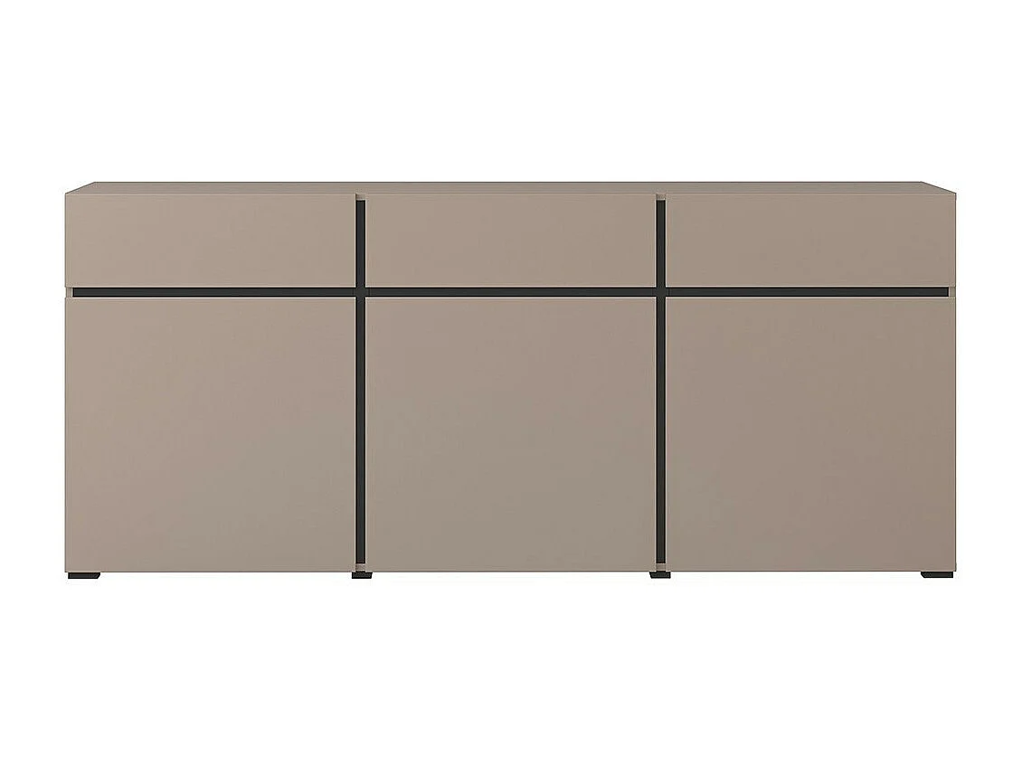 Buffet color beige y negro 180cm colección HAVANA. Aparador de diseño con 3 puertas y 3 cajones.