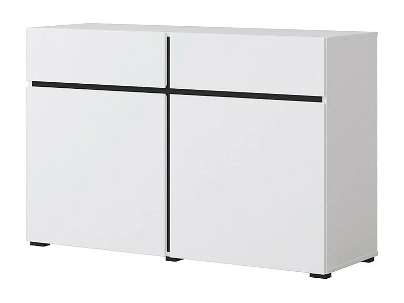 Buffet 120cm colorido blanco y negro colección HAVANA. Aparador de diseño con 2 puertas y 2 cajones.