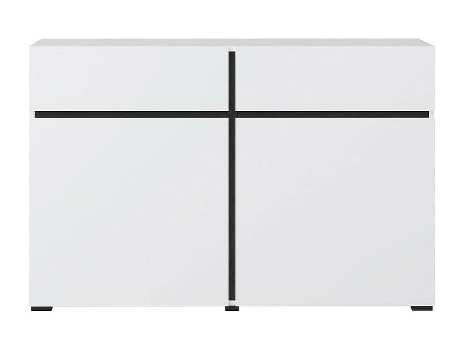 Buffet 120cm colorido blanco y negro colección HAVANA. Aparador de diseño con 2 puertas y 2 cajones.