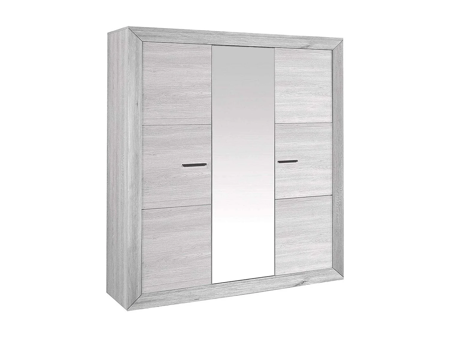 Armoire 3 portes bois de chêne gris Maeva 200cm