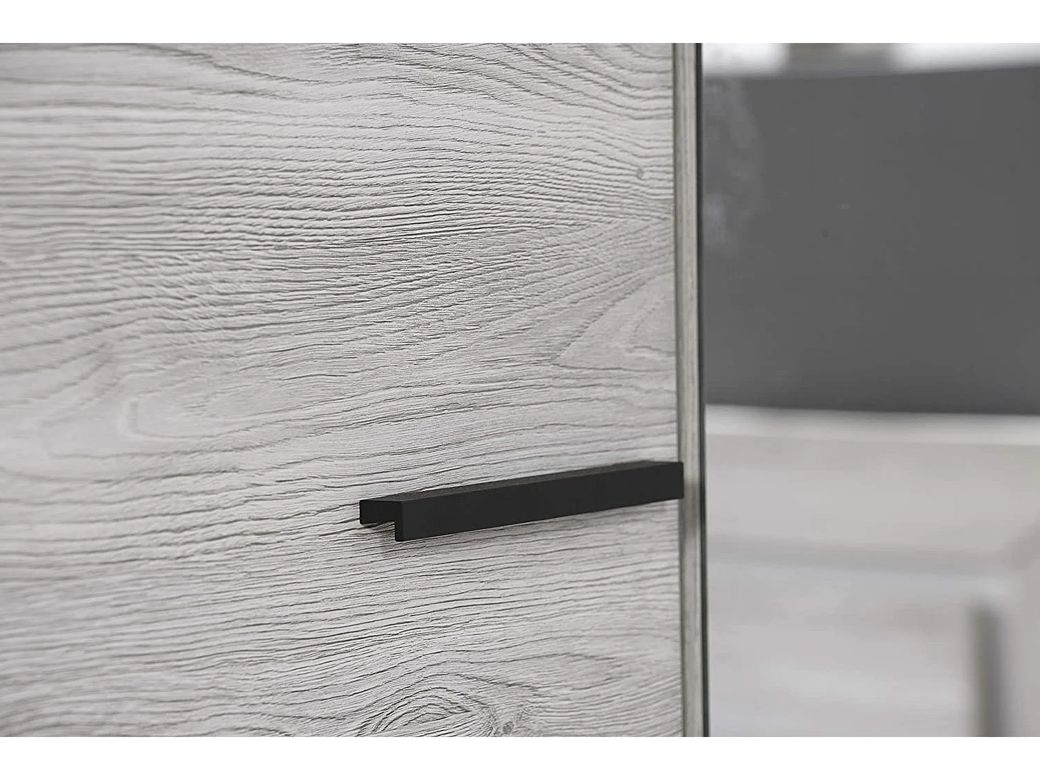 Armoire 3 portes bois de chêne gris Maeva 200cm