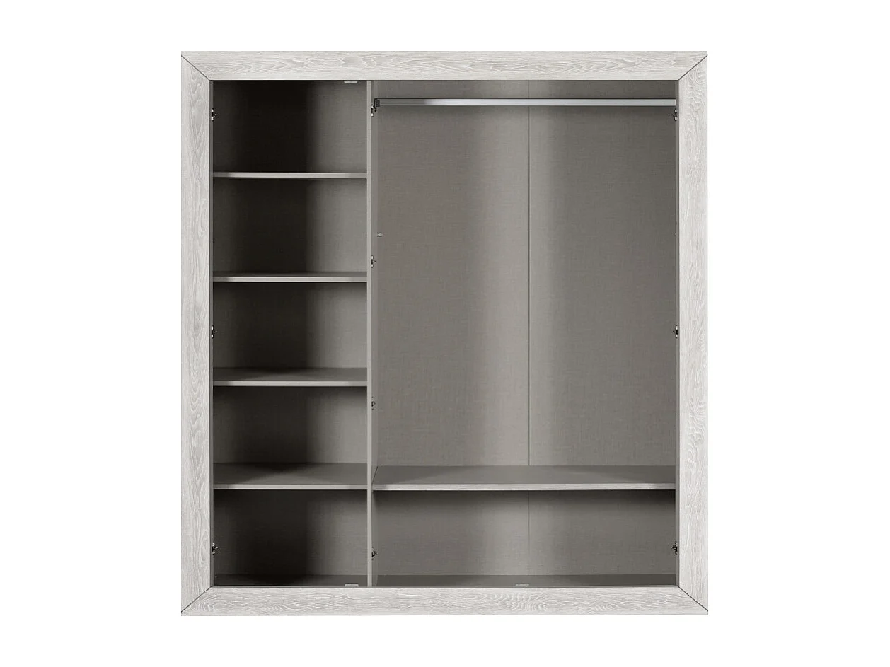 Armoire 3 portes bois de chêne gris Maeva 200cm