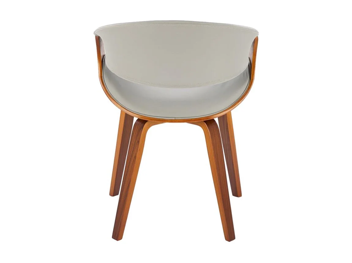 Silla de diseño en nogal y ecopiel gris Acebo