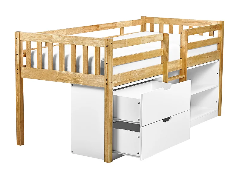 Bed met opbergruimte hout lichtbruin 90 x 200 cm SUSVILLE