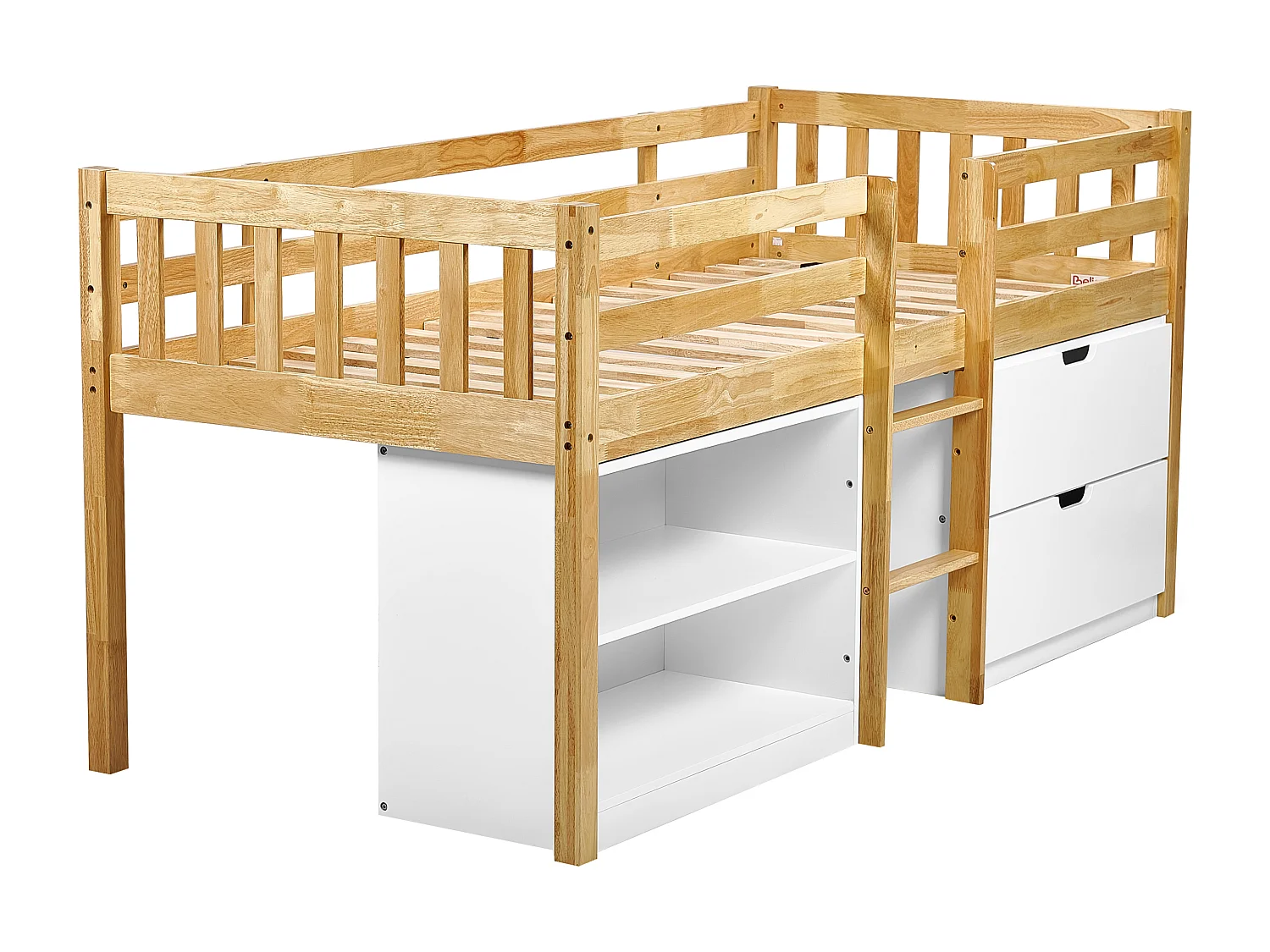 Bed met opbergruimte hout lichtbruin 90 x 200 cm SUSVILLE