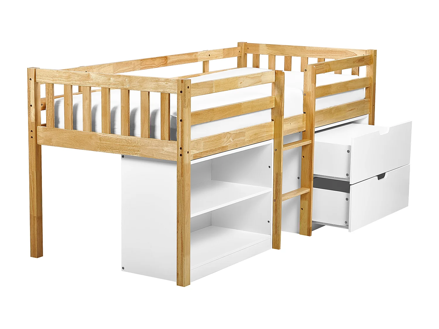 Bed met opbergruimte hout lichtbruin 90 x 200 cm SUSVILLE