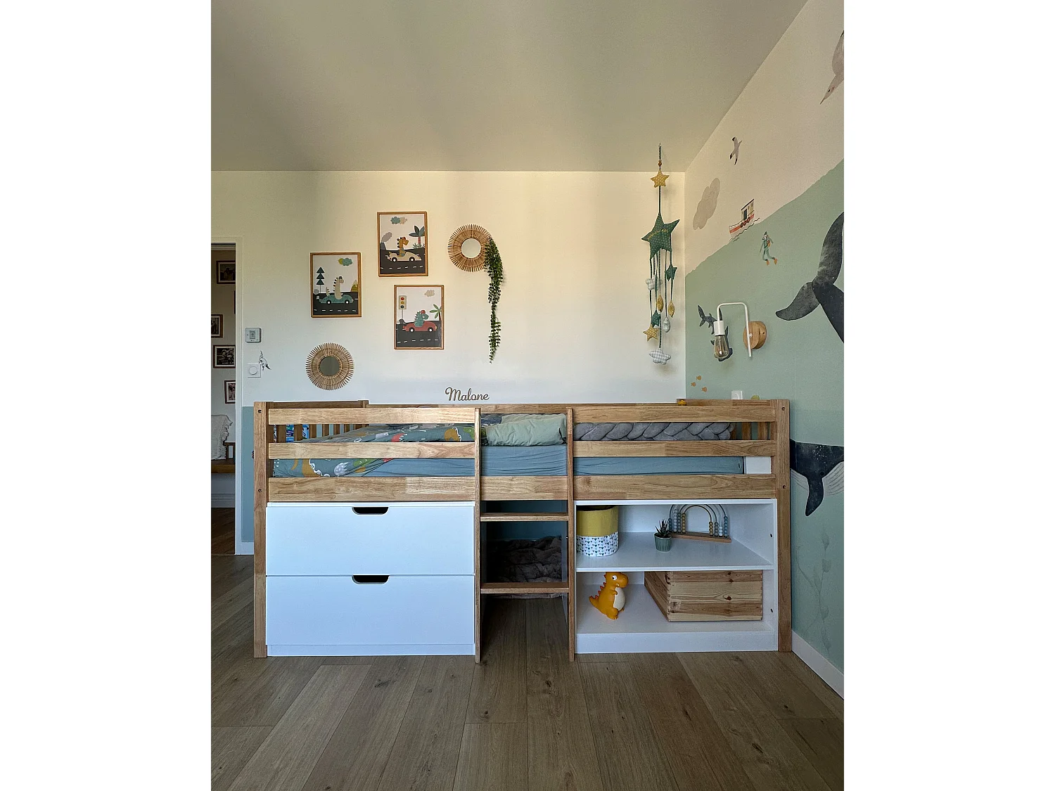 Mid Sleeper Bed Wood SUSVILLE 90 x 200 cm (EU Single) Light Brown