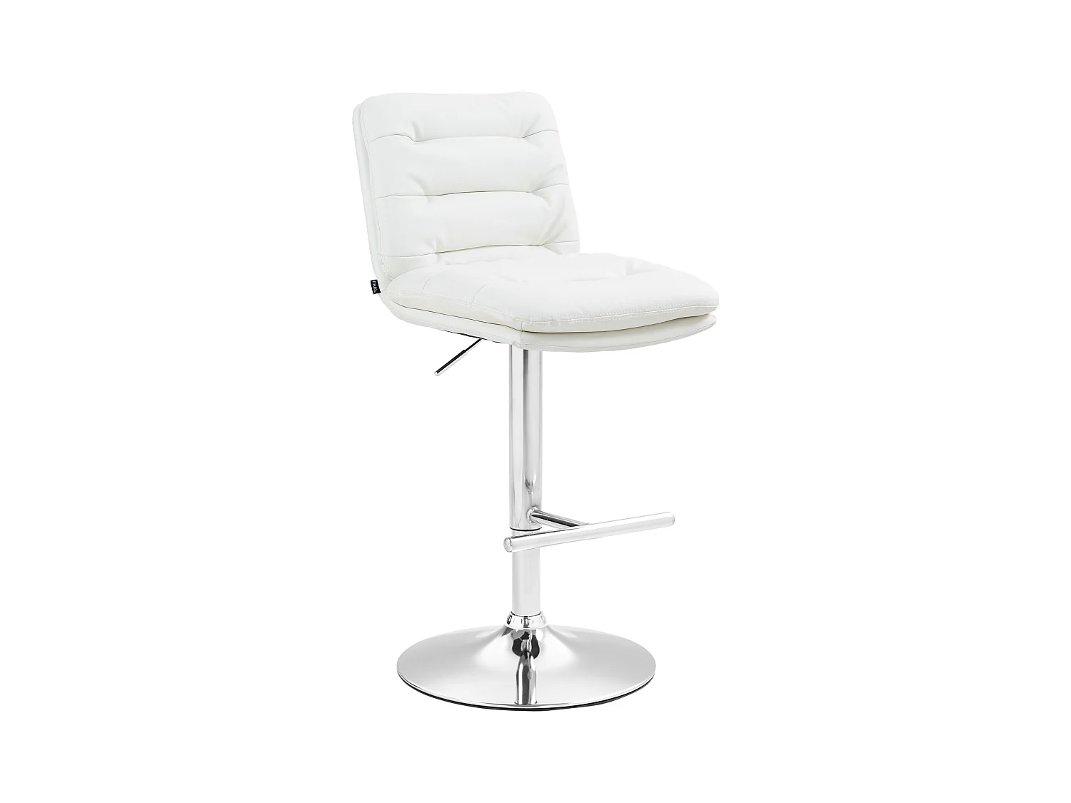 Tabouret de bar - Similicuir & Chrome - Blanc - Damar