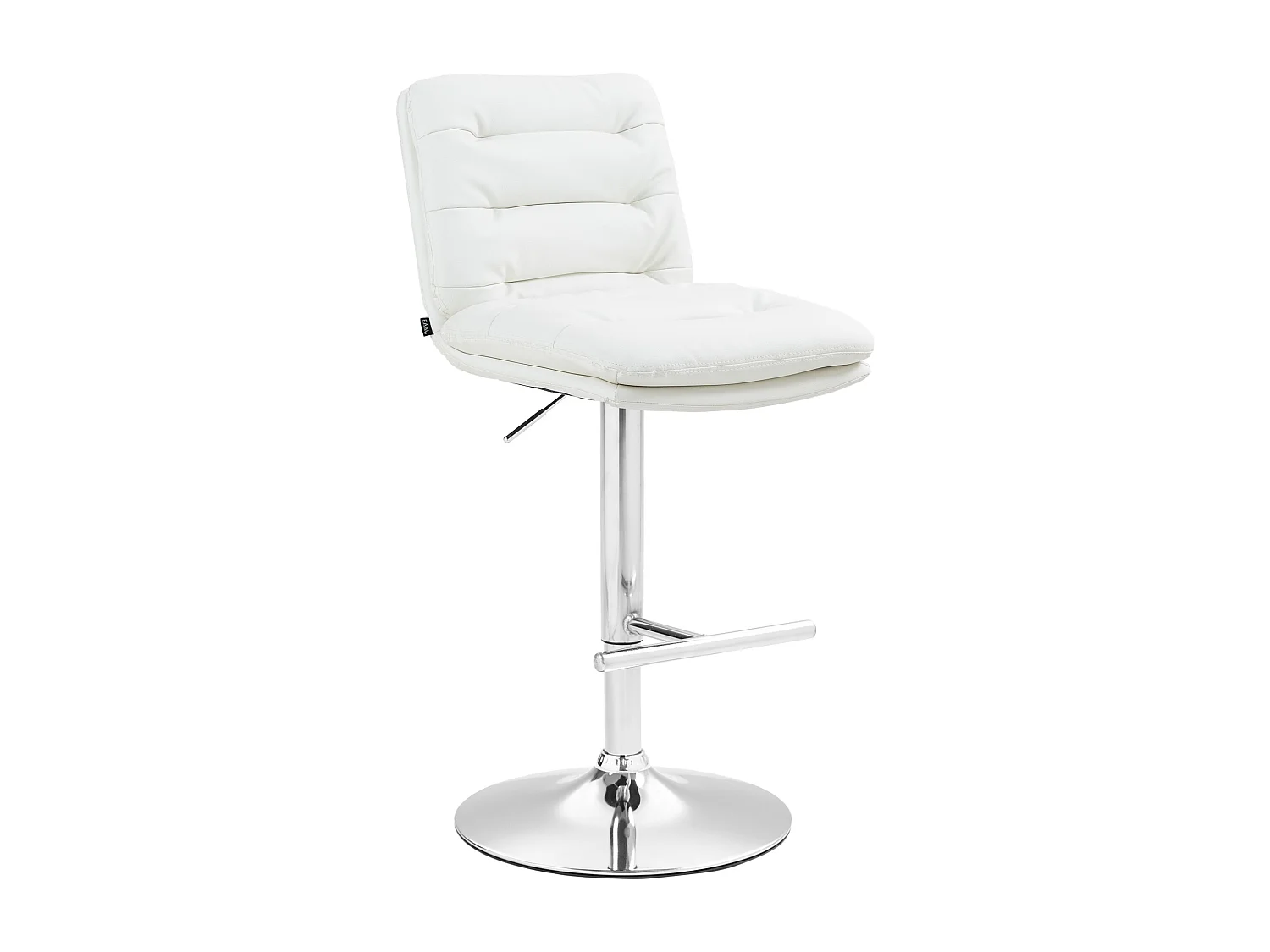 Tabouret de bar - Similicuir & Chrome - Blanc - Damar