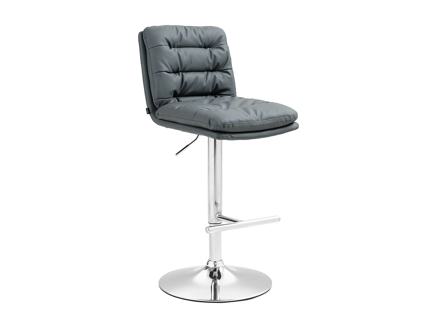 Tabouret de bar - Similicuir & Chrome - Gris - Damar