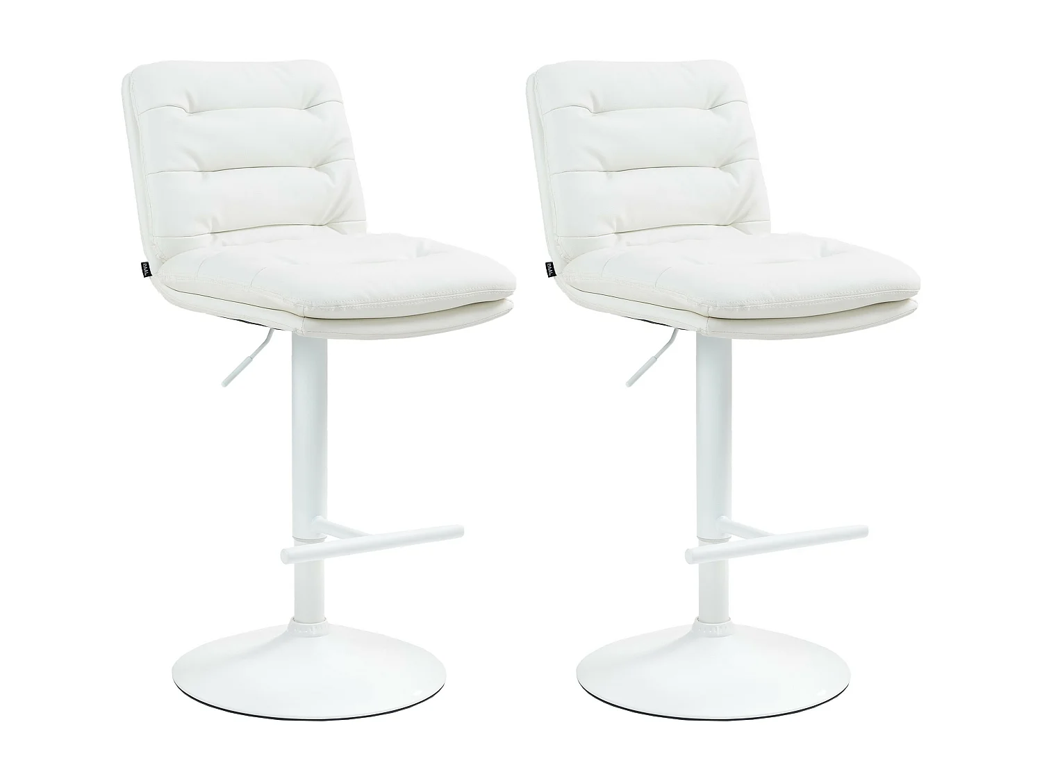 Lot de 2  Tabouret de bar - Similicuir & Blanc - Blanc - Damar