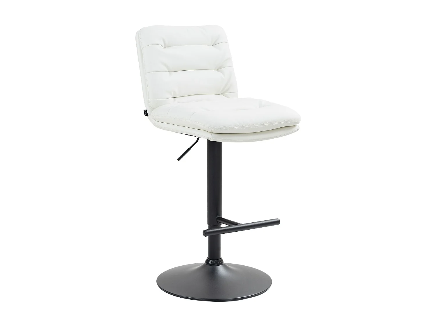 Tabouret de bar - Similicuir & Noir - Blanc - Damar