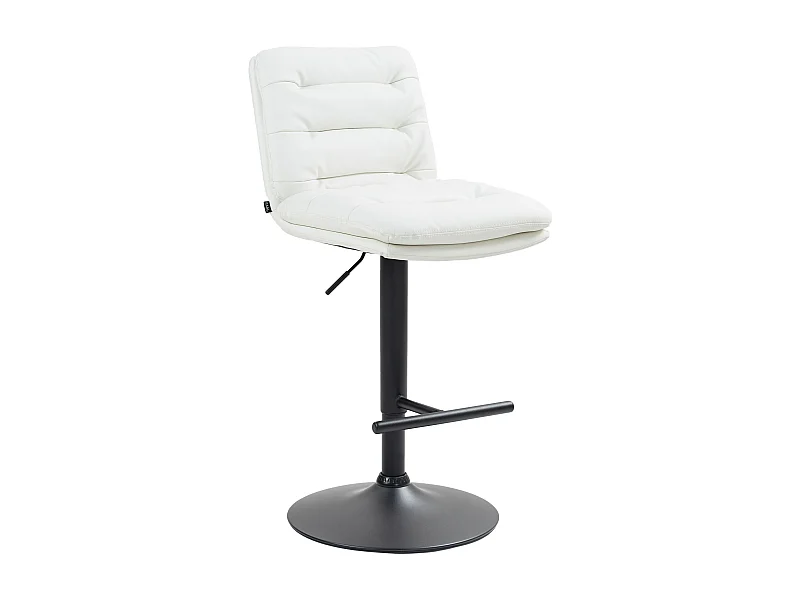 Tabouret de bar - Similicuir & Noir - Blanc - Damar