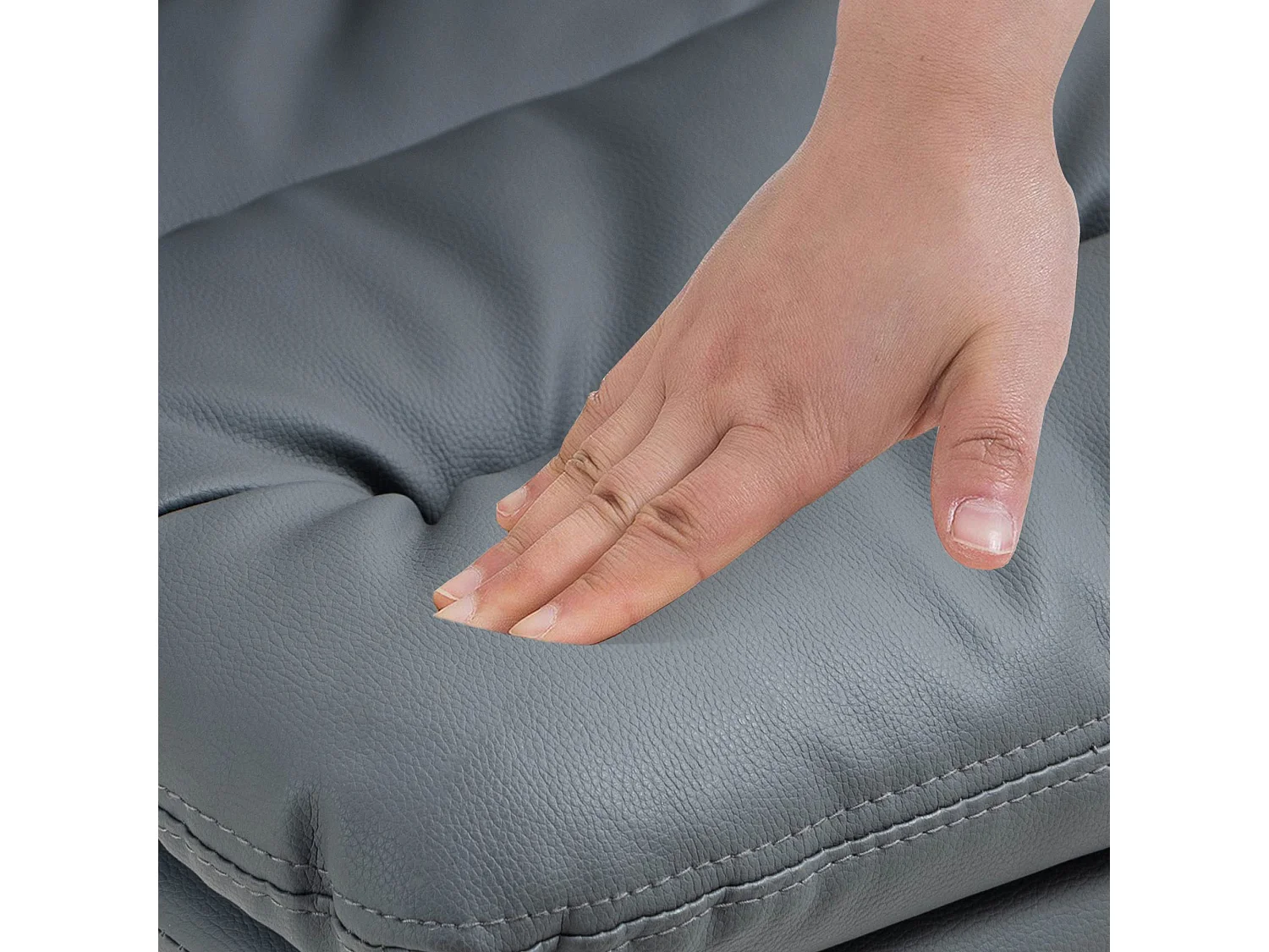 Tabouret de bar - Similicuir & Blanc - Gris - Damar