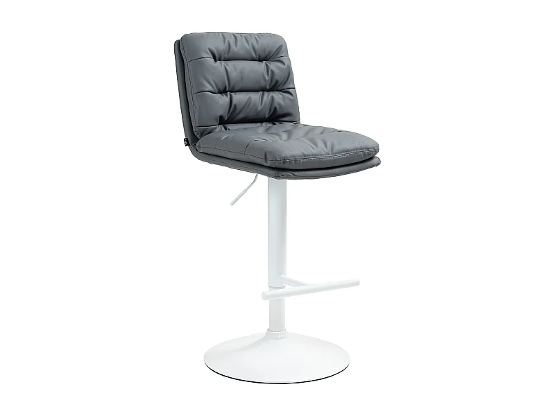Tabouret de bar - Similicuir & Blanc - Gris - Damar