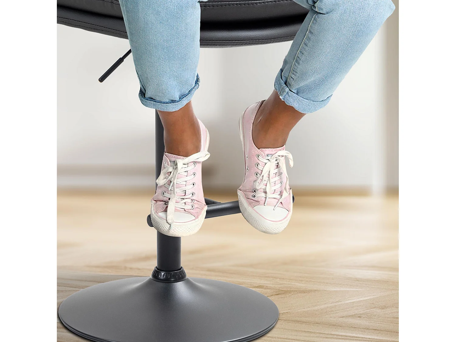 Tabouret de bar - Similicuir & Noir - Noir - Damar