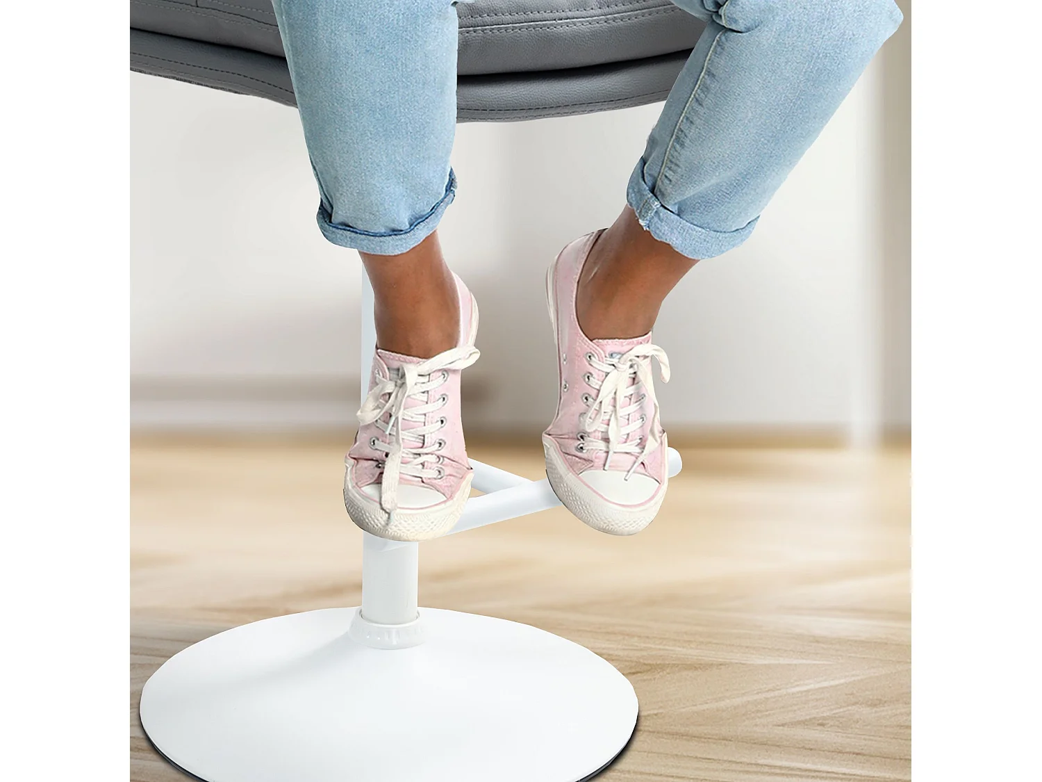 Lot de 2  Tabouret de bar - Similicuir & Blanc - Gris - Damar