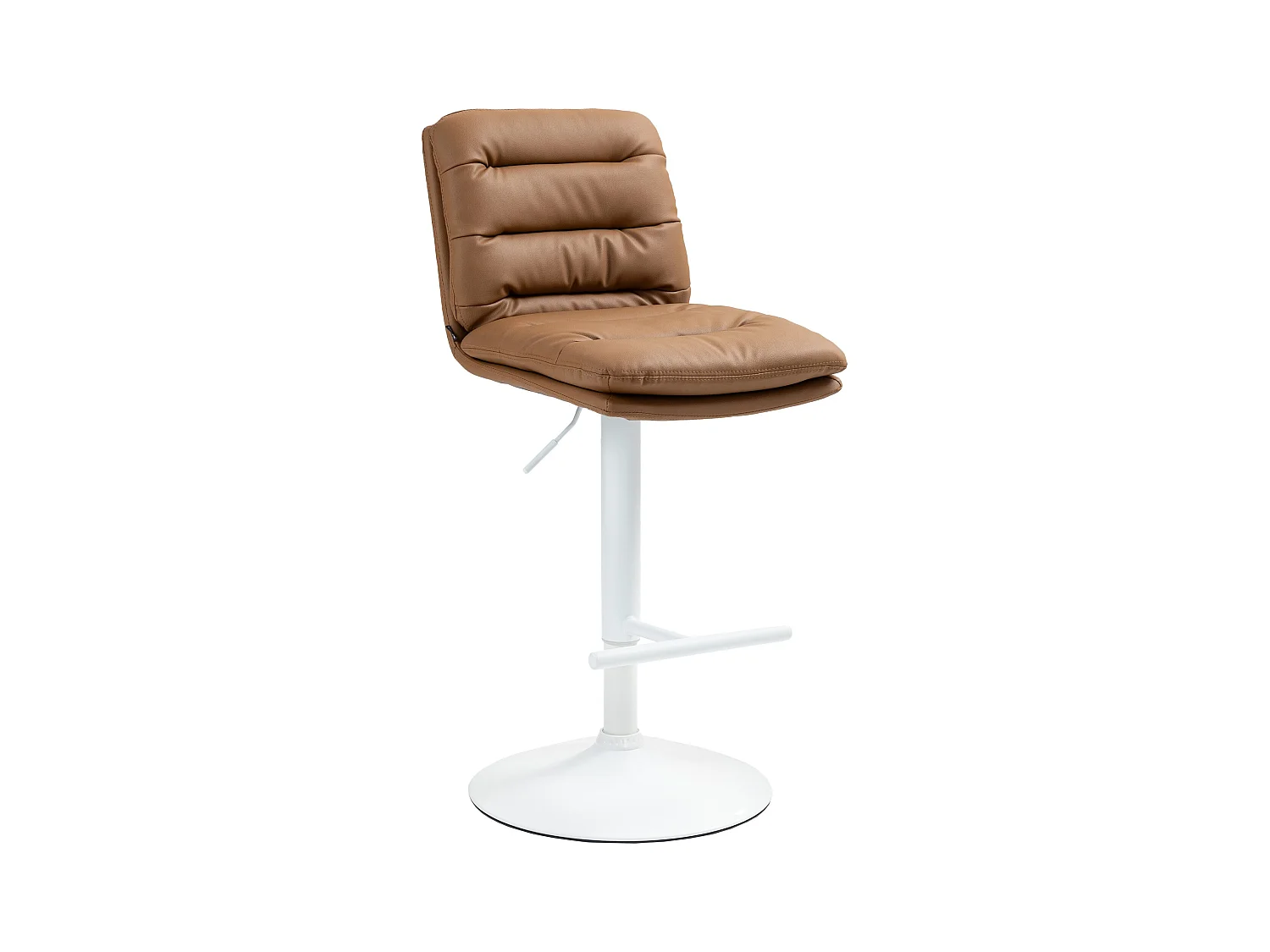Tabouret de bar - Similicuir & Blanc - Marron clair - Damar