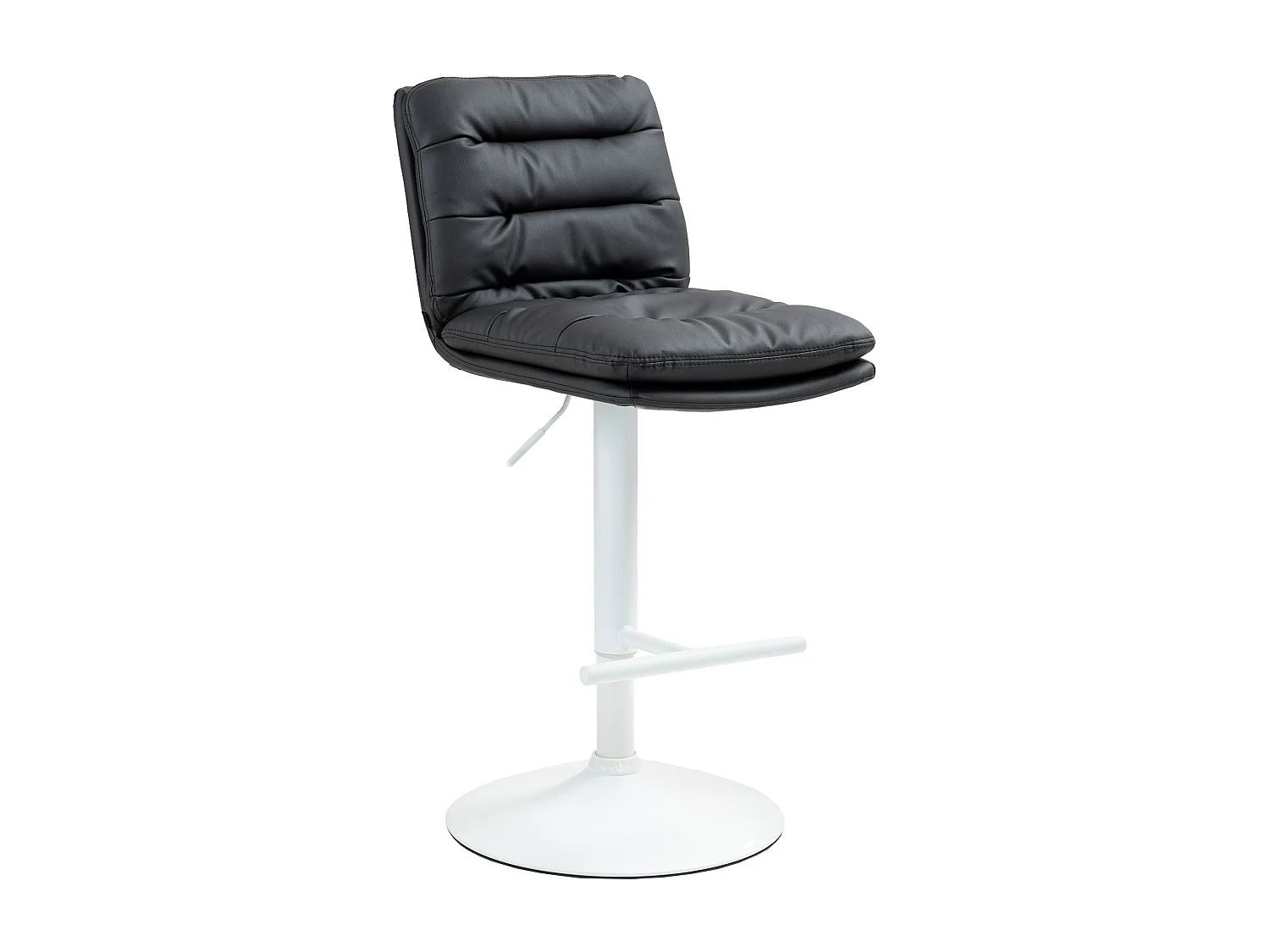 Tabouret de bar - Similicuir & Blanc - Noir - Damar